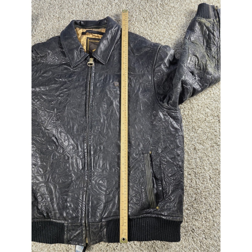 Vintage Rocawear La Familia Leather Jacket Size 3XL West Coast California Rare - Picture 12 of 15